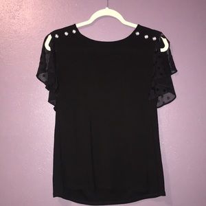 Short sleeve black blouse